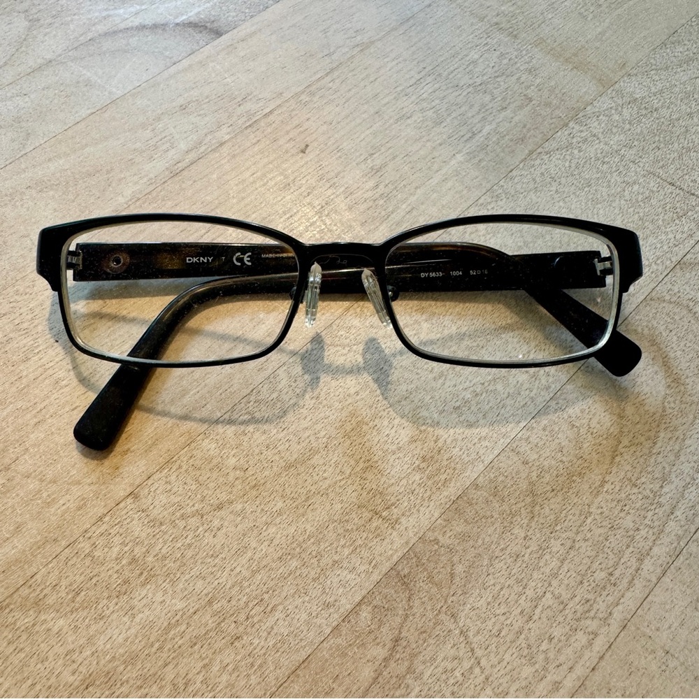 Dkny Matte Black Tortoiseshell Rectangular Eyegla… - image 2